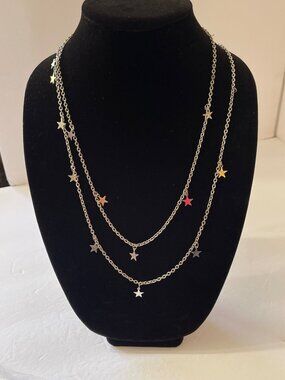 Limited Too 56" Silver Star Necklace Vintage Y2K Deadstock NLM Child